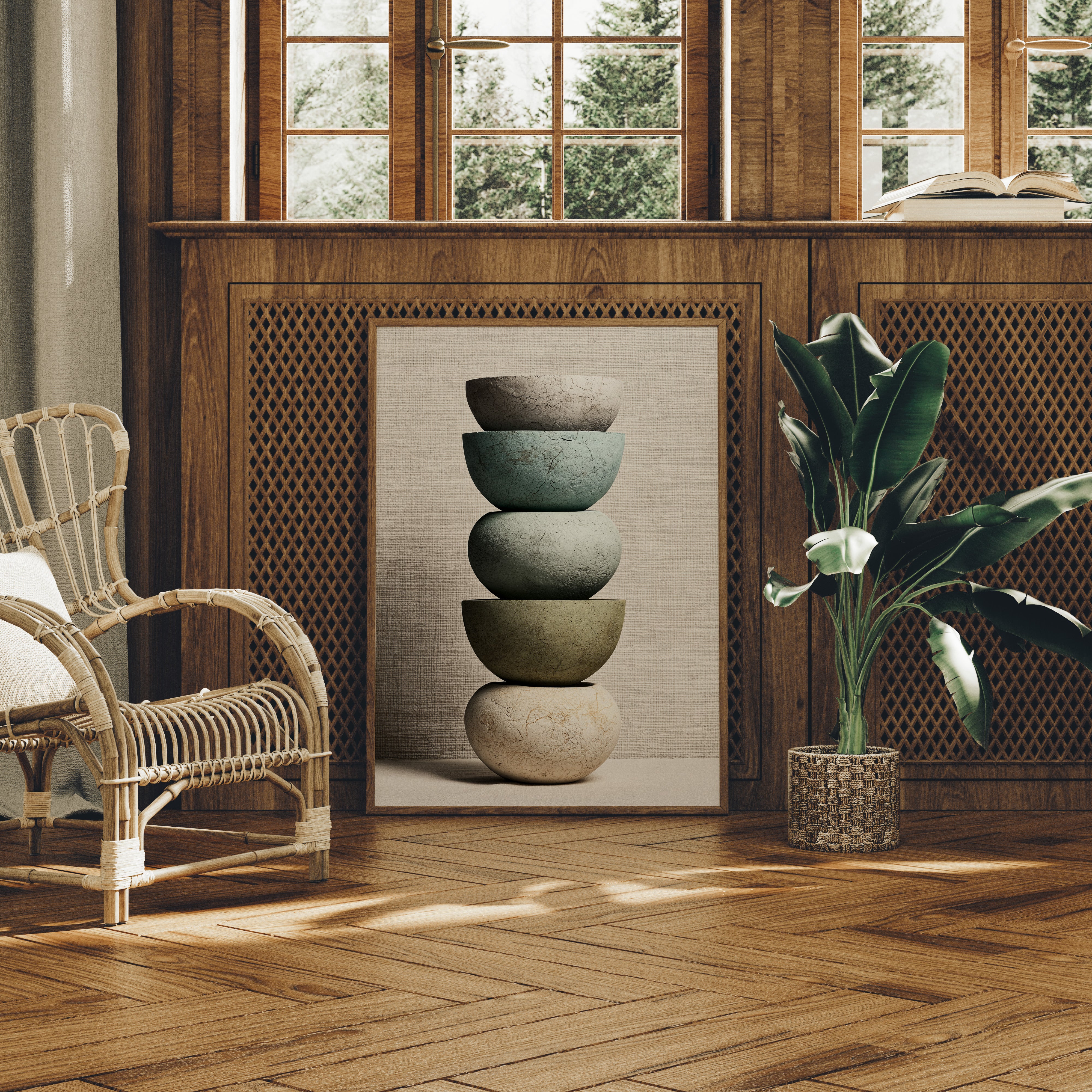 Stacked Stoneware: Linen and Sage