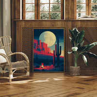 Campfire Under a Desert Moon
