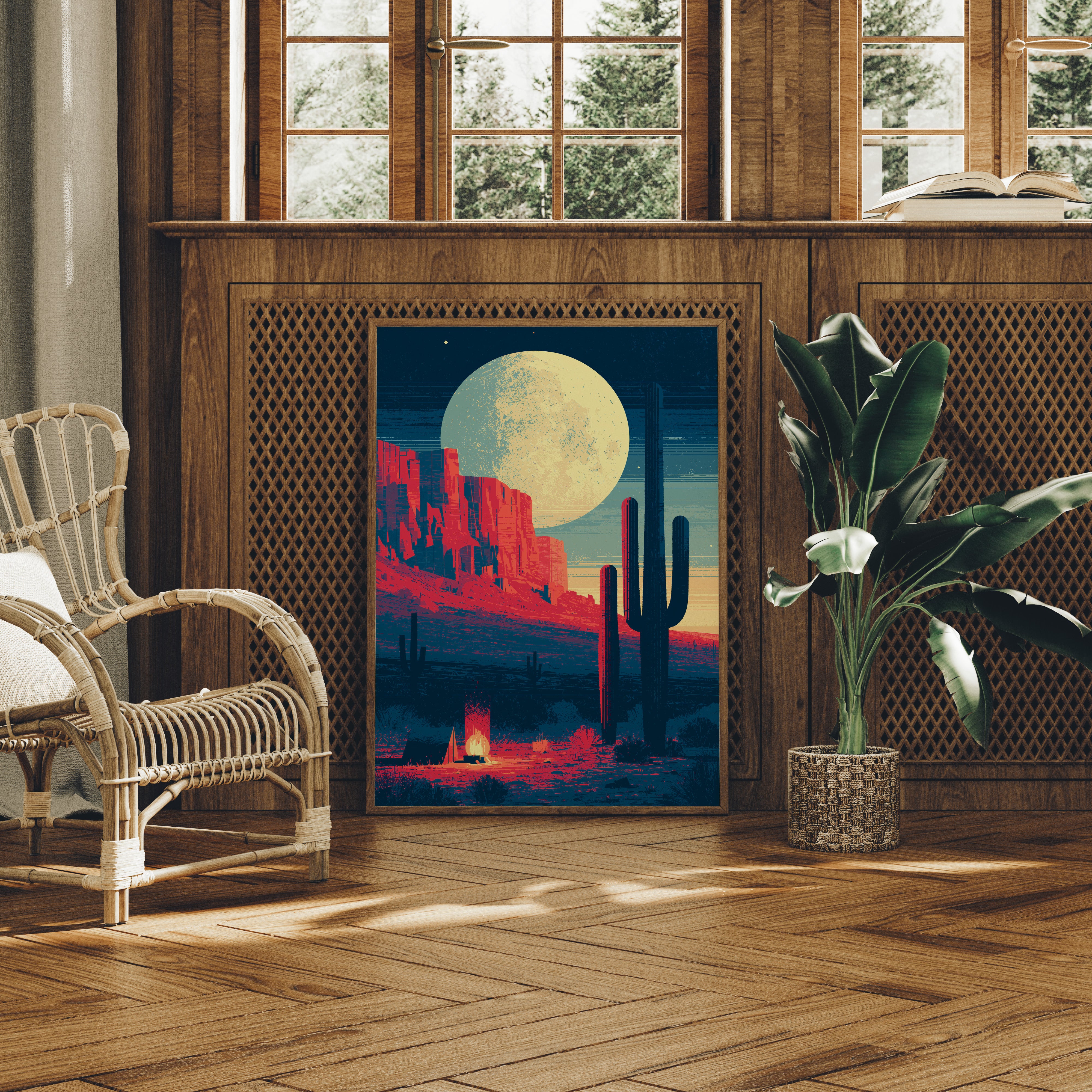 Campfire Under a Desert Moon