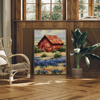 Red Barn in the Bluebonnets