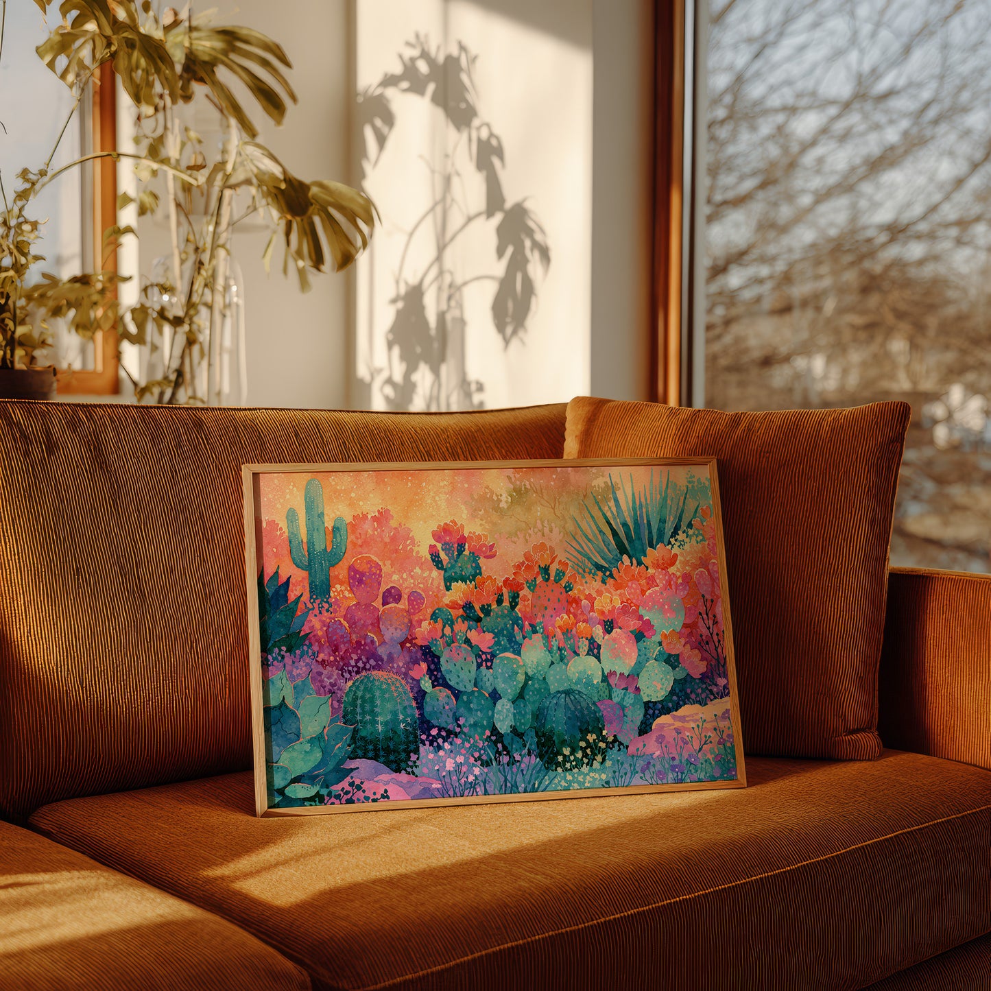 Prickly Pear Bloom, Desert Sunrise