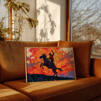 Rearing Cowboy, Desert Sunset Blaze
