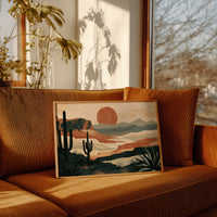 Retro Sun Over Saguaro Country