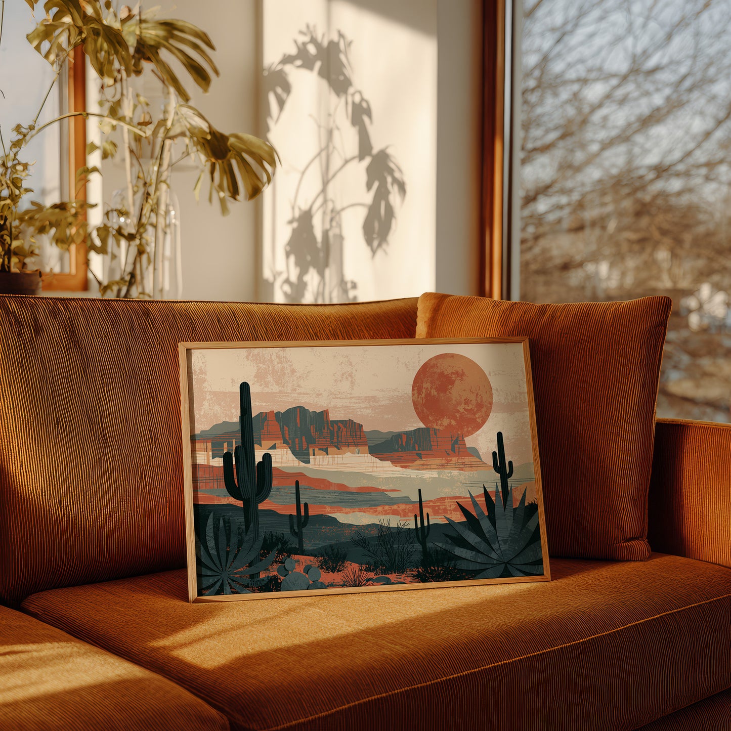Amber Moon Over Canyon Ridge