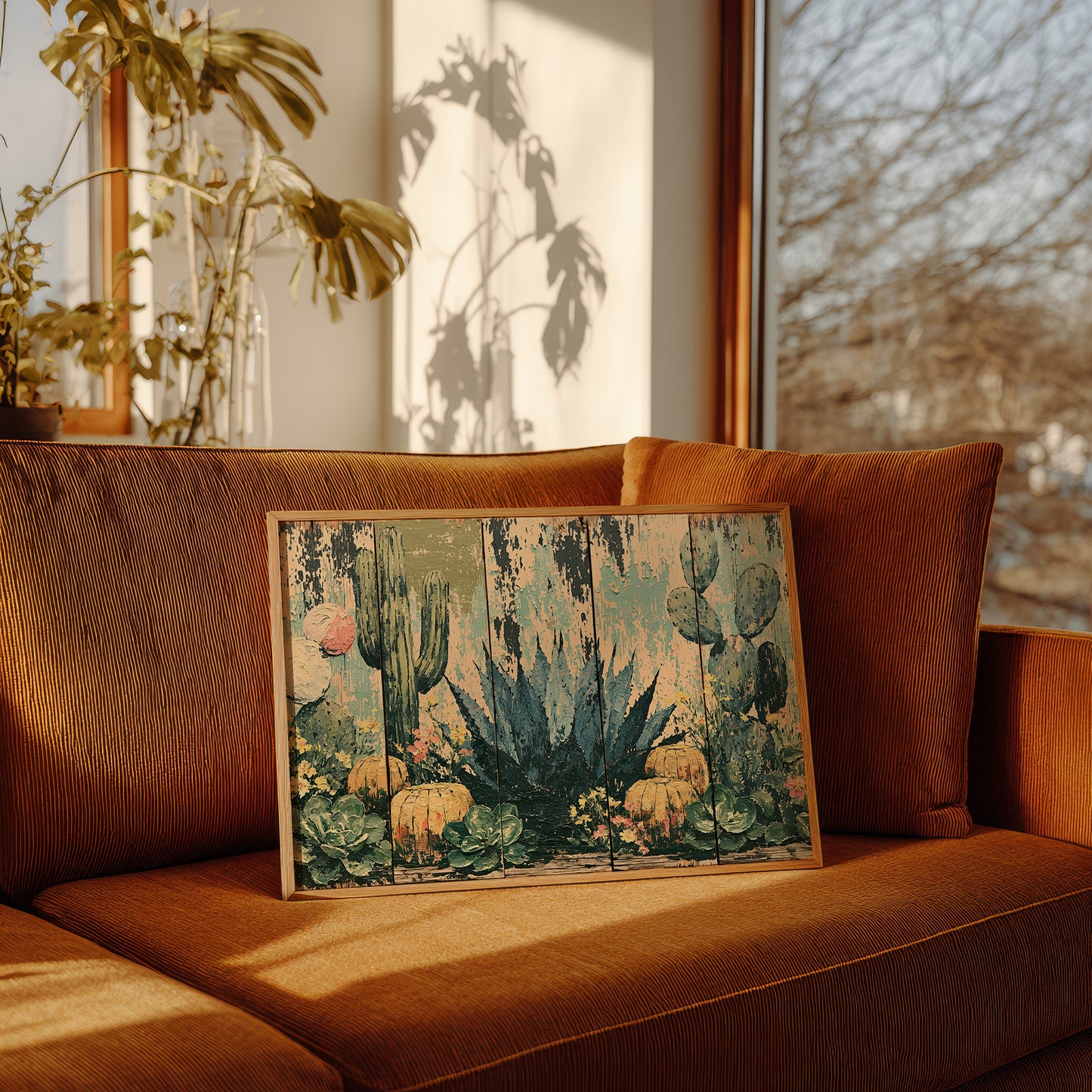 Rustic Cactus Garden Panels