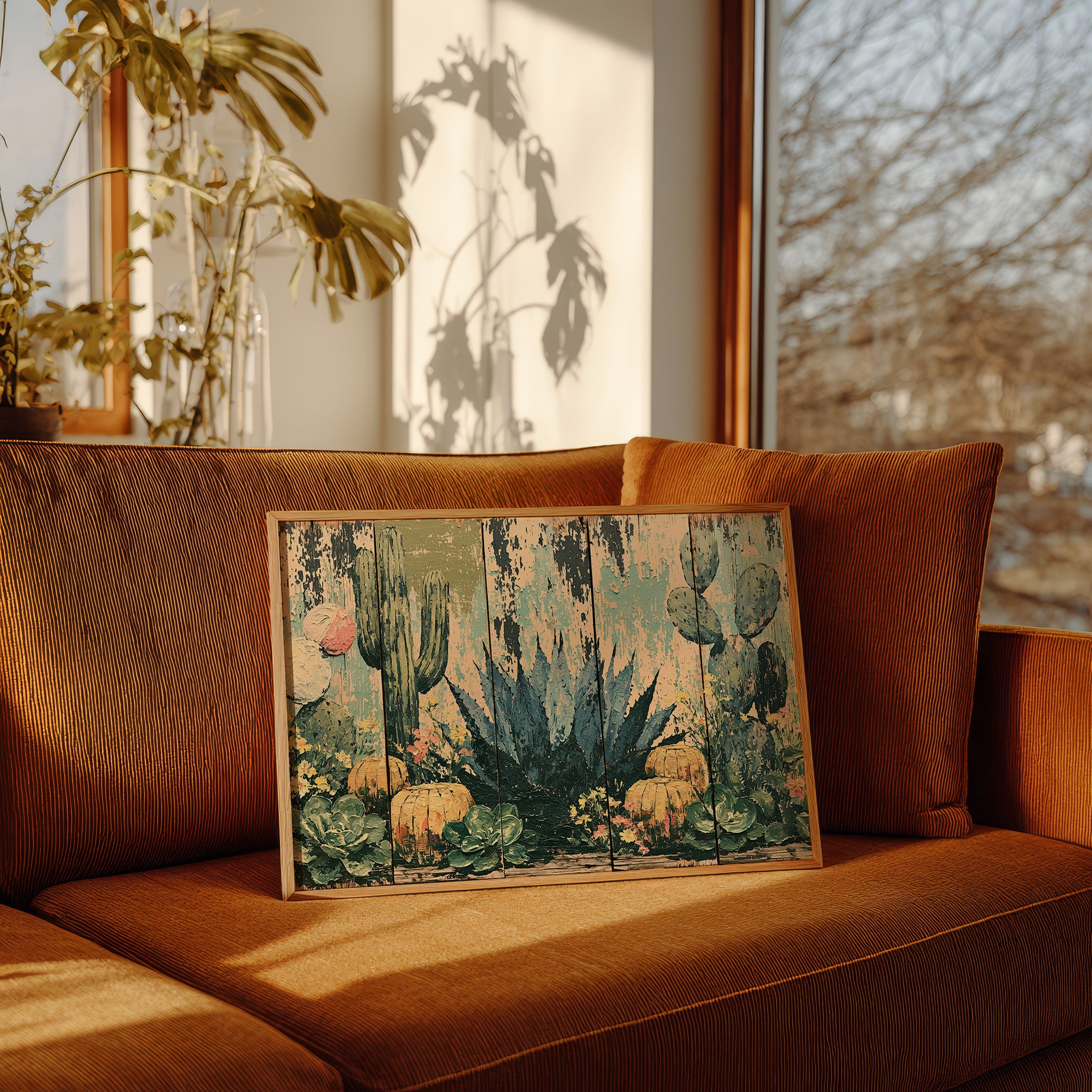Rustic Cactus Garden Panels