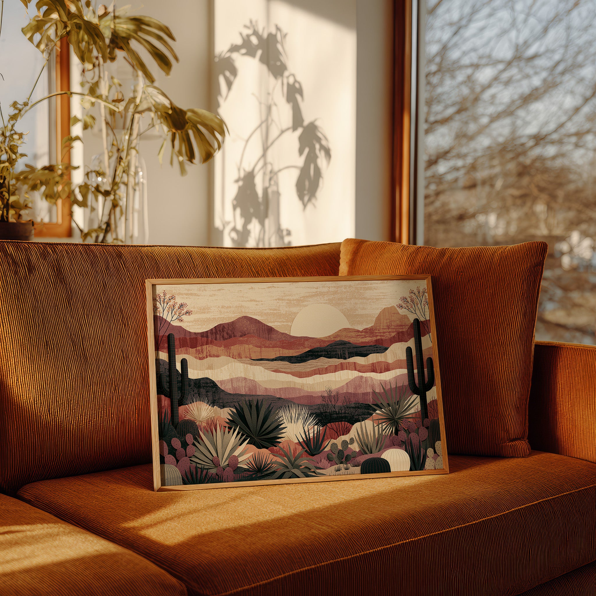 Layered Dusk Over the Desert Garden