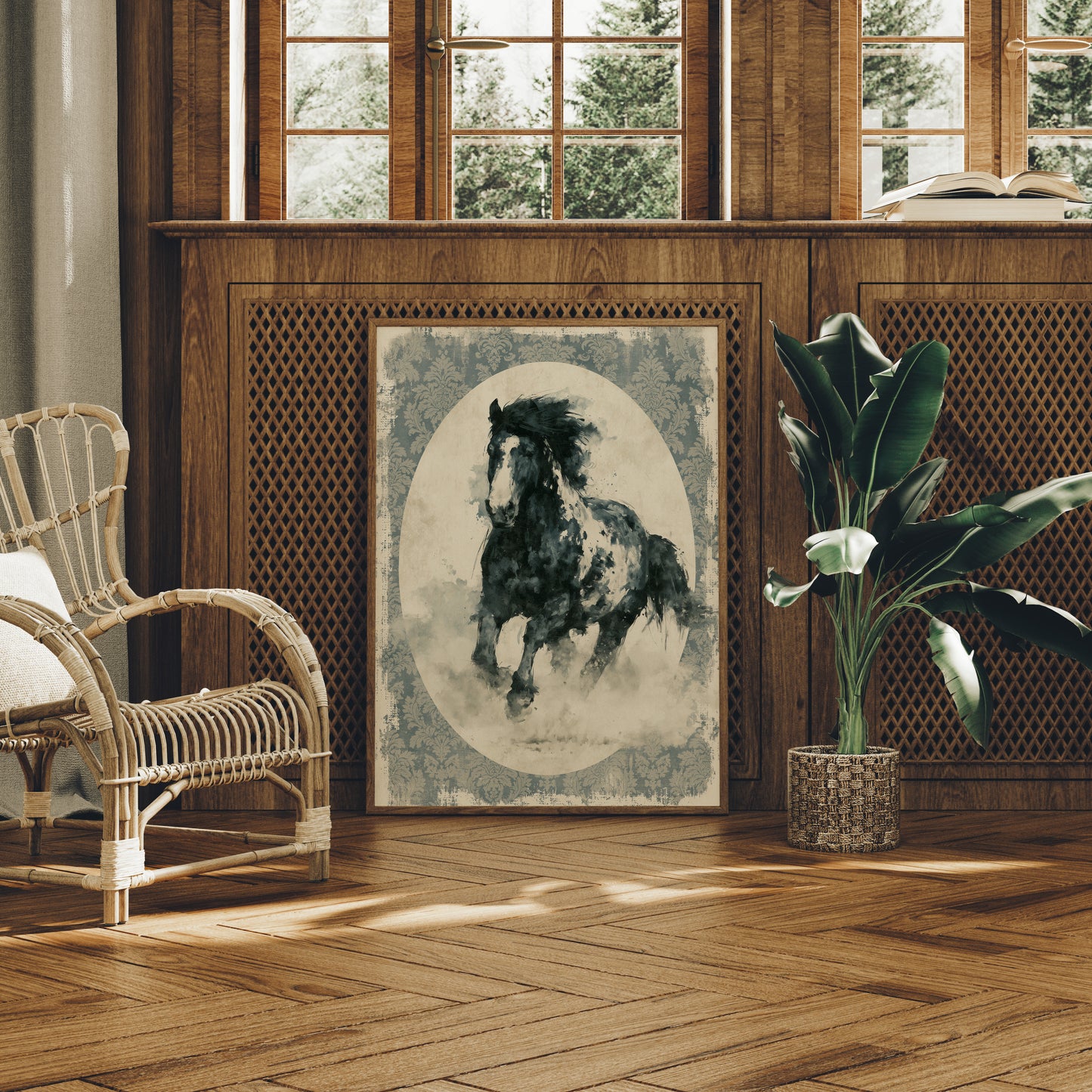 Portrait of a Wind-Torn Stallion
