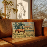 Chestnut Mare Beside the Old Homestead