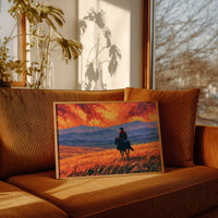 Cowboy Beneath the Crimson Sky
