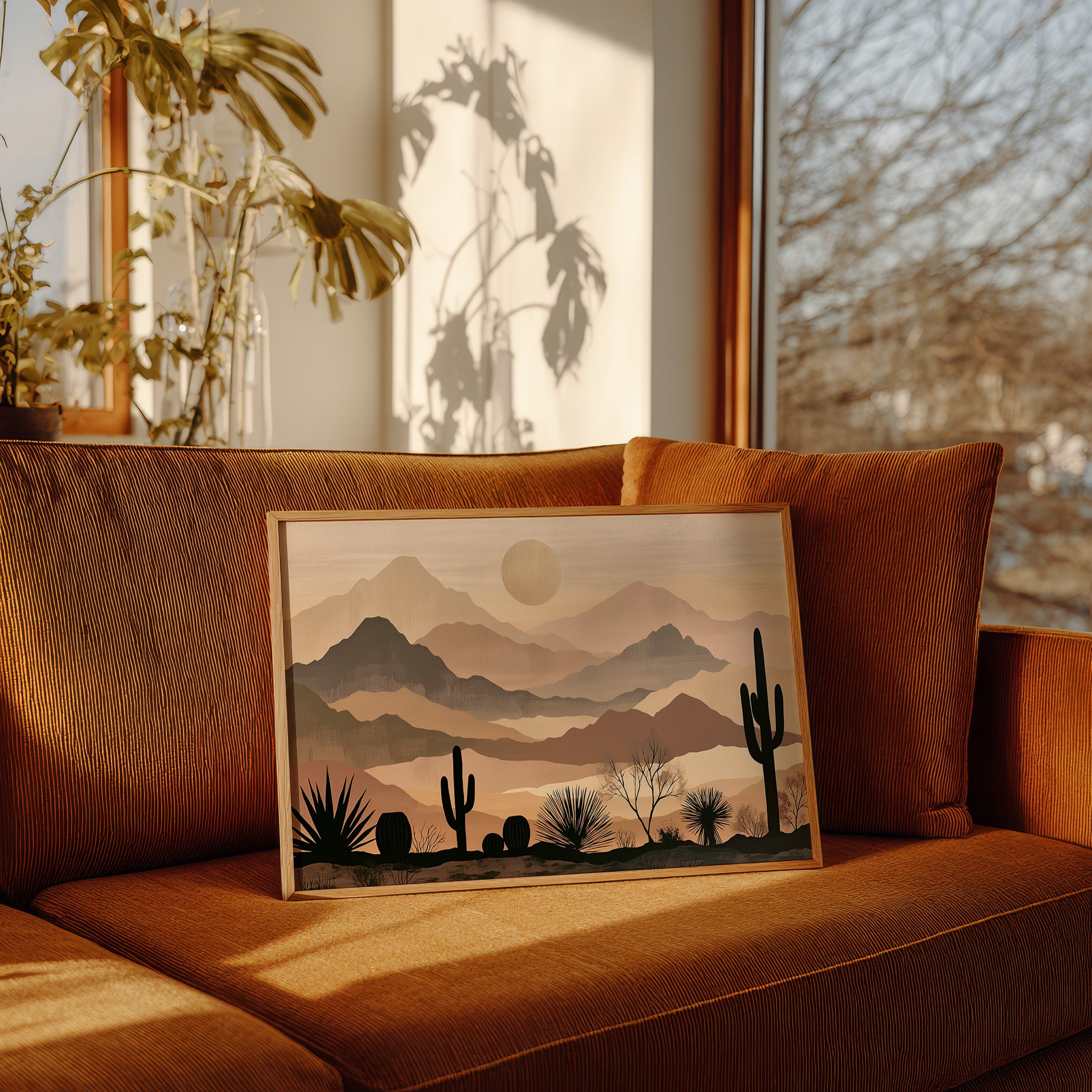 Layered Desert Peaks at Dawn
