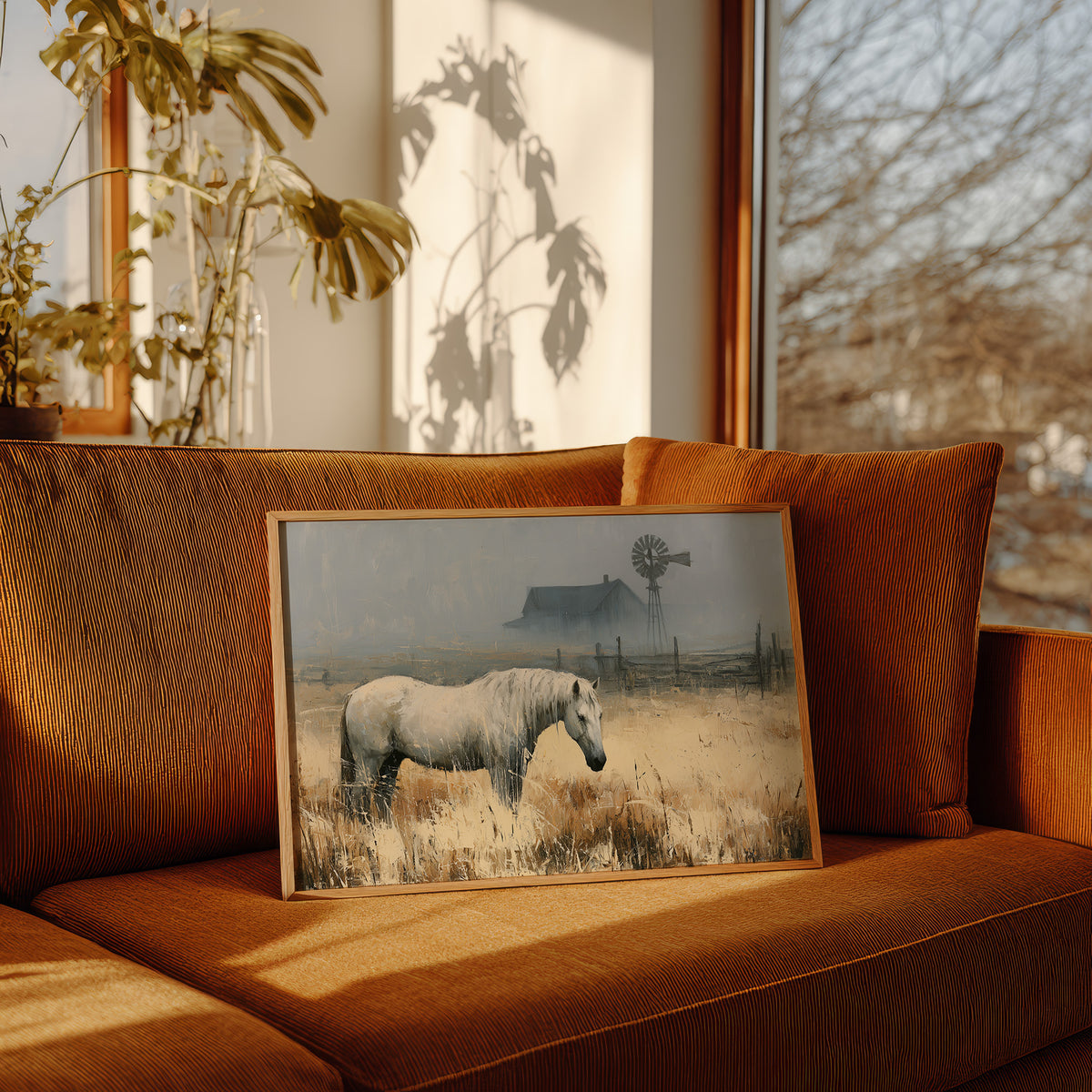 White Mare at the Windmill Farm