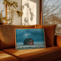 Frost Field Barn at Moonrise