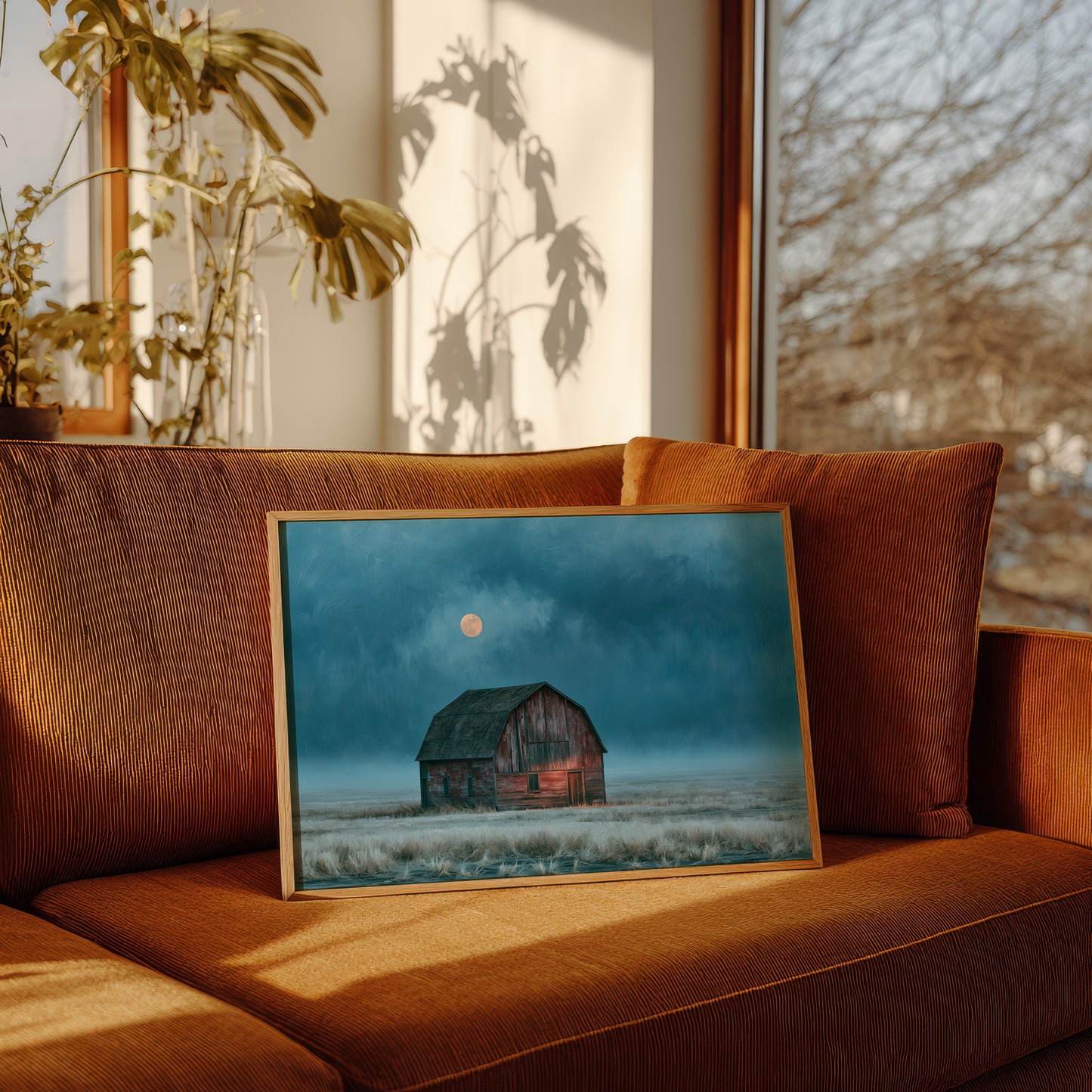 Frost Field Barn at Moonrise