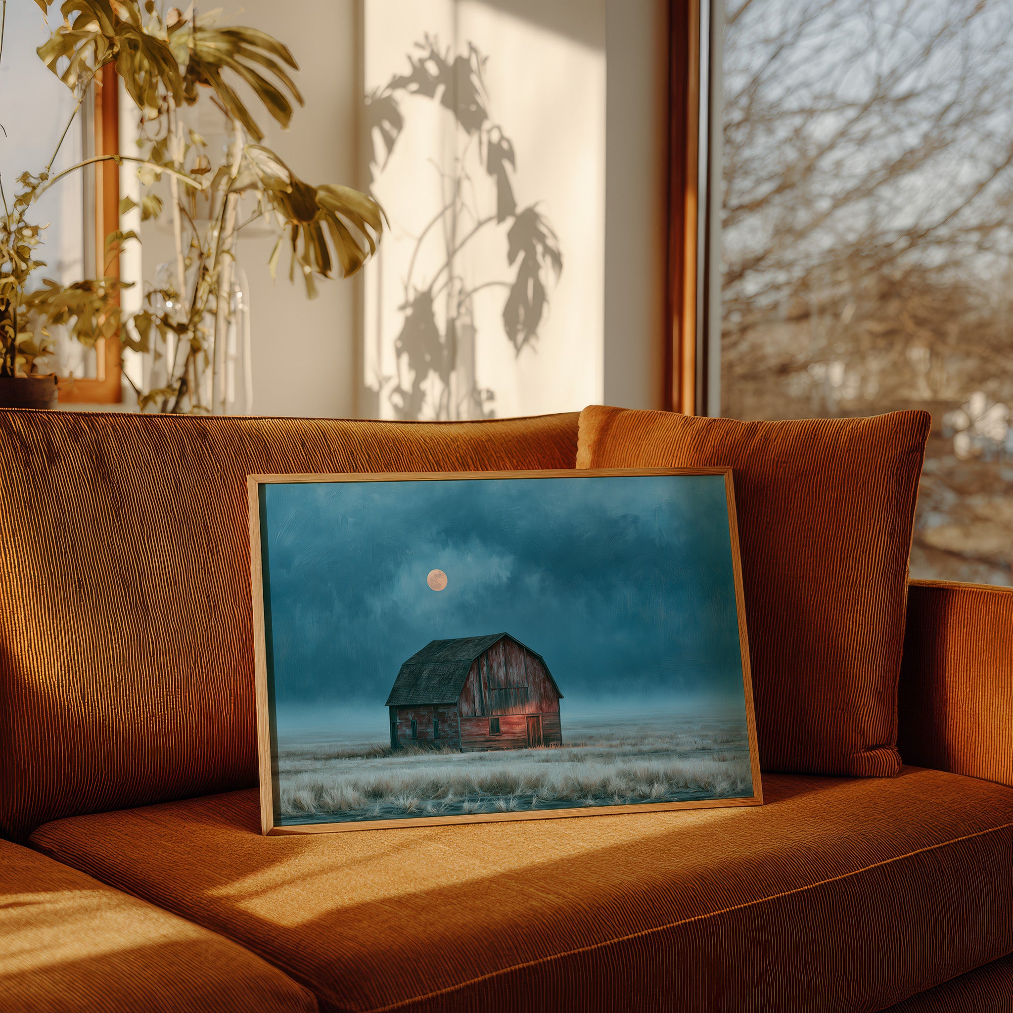 Frost Field Barn at Moonrise