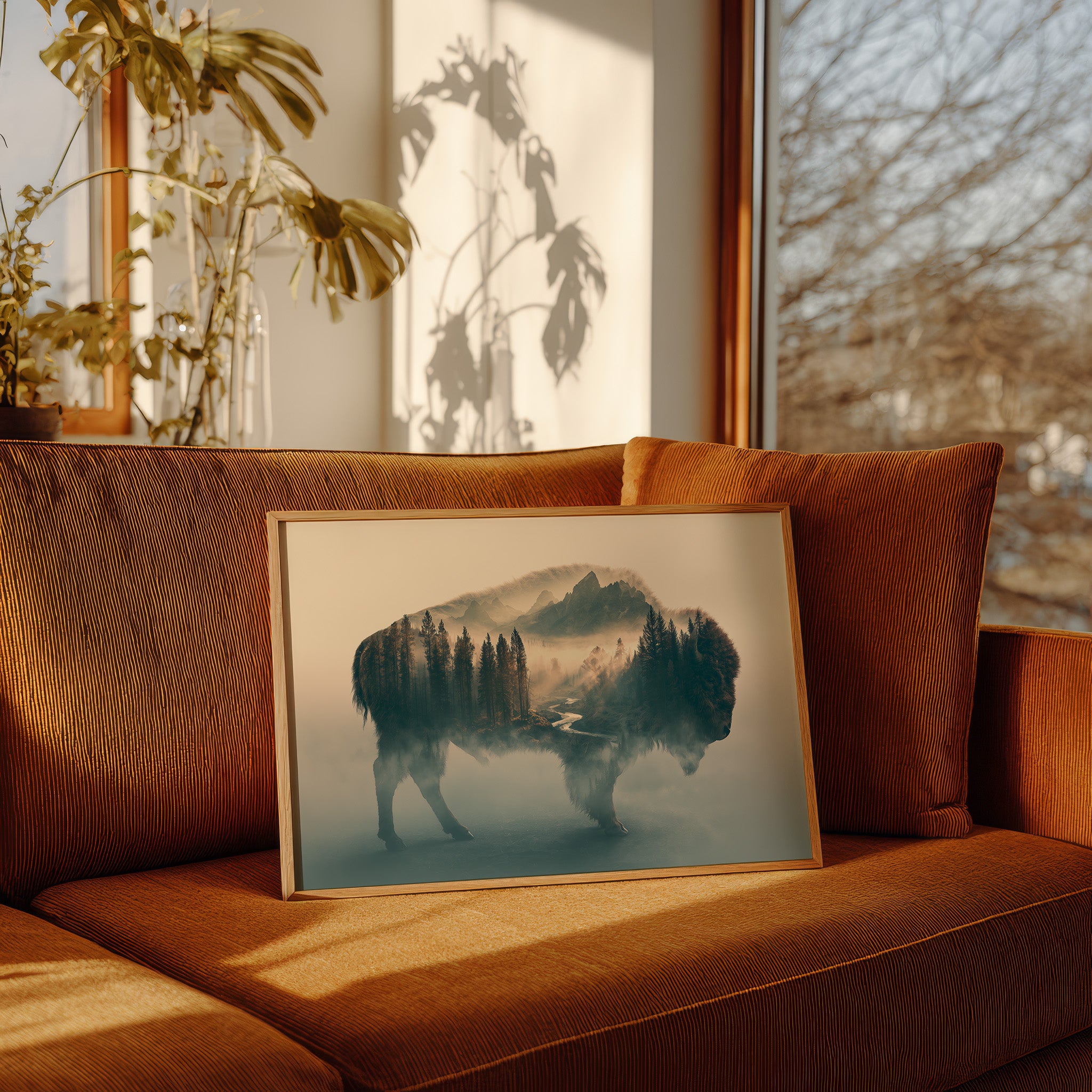 Bison Holding a Mountain Range