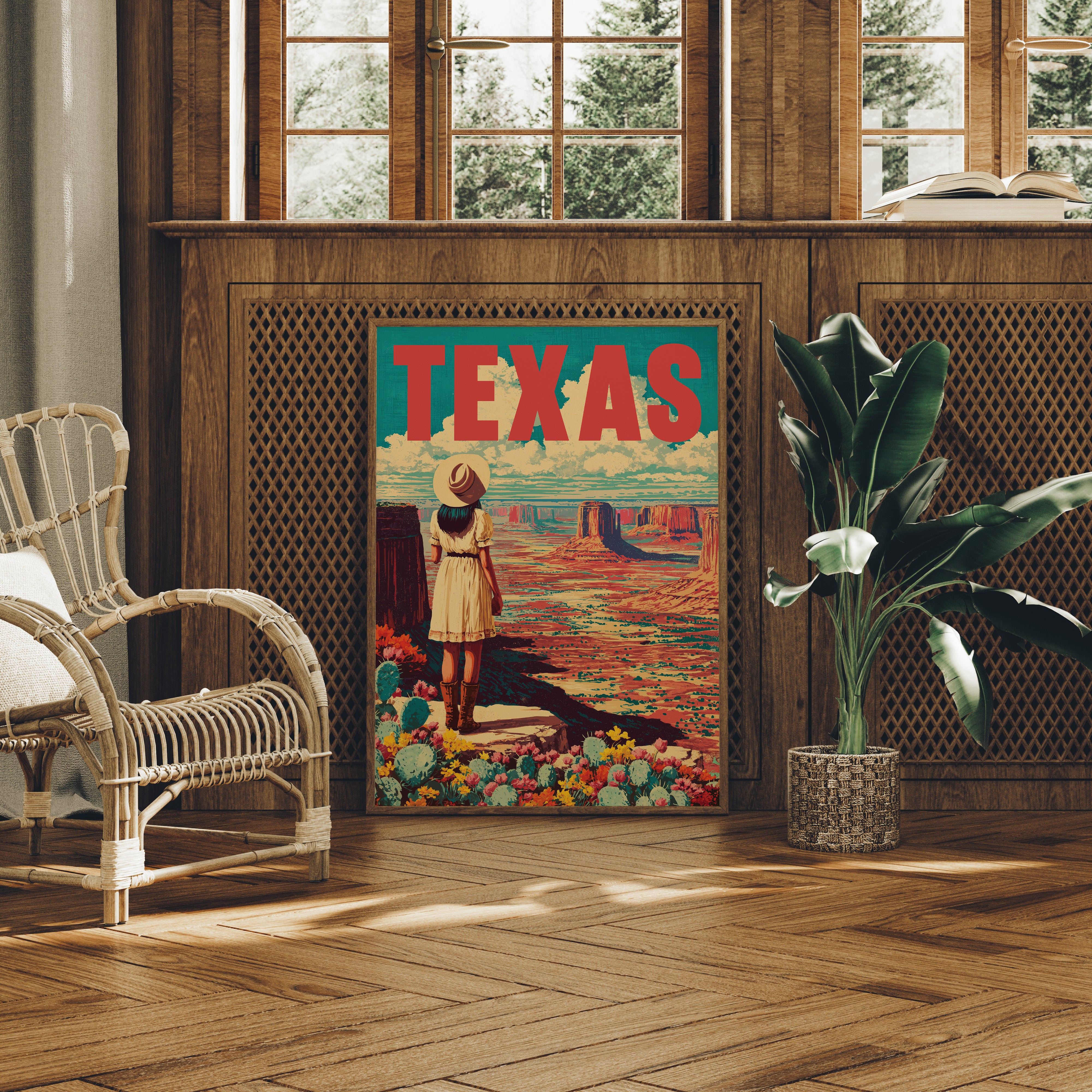 Texas Vintage Travel Poster