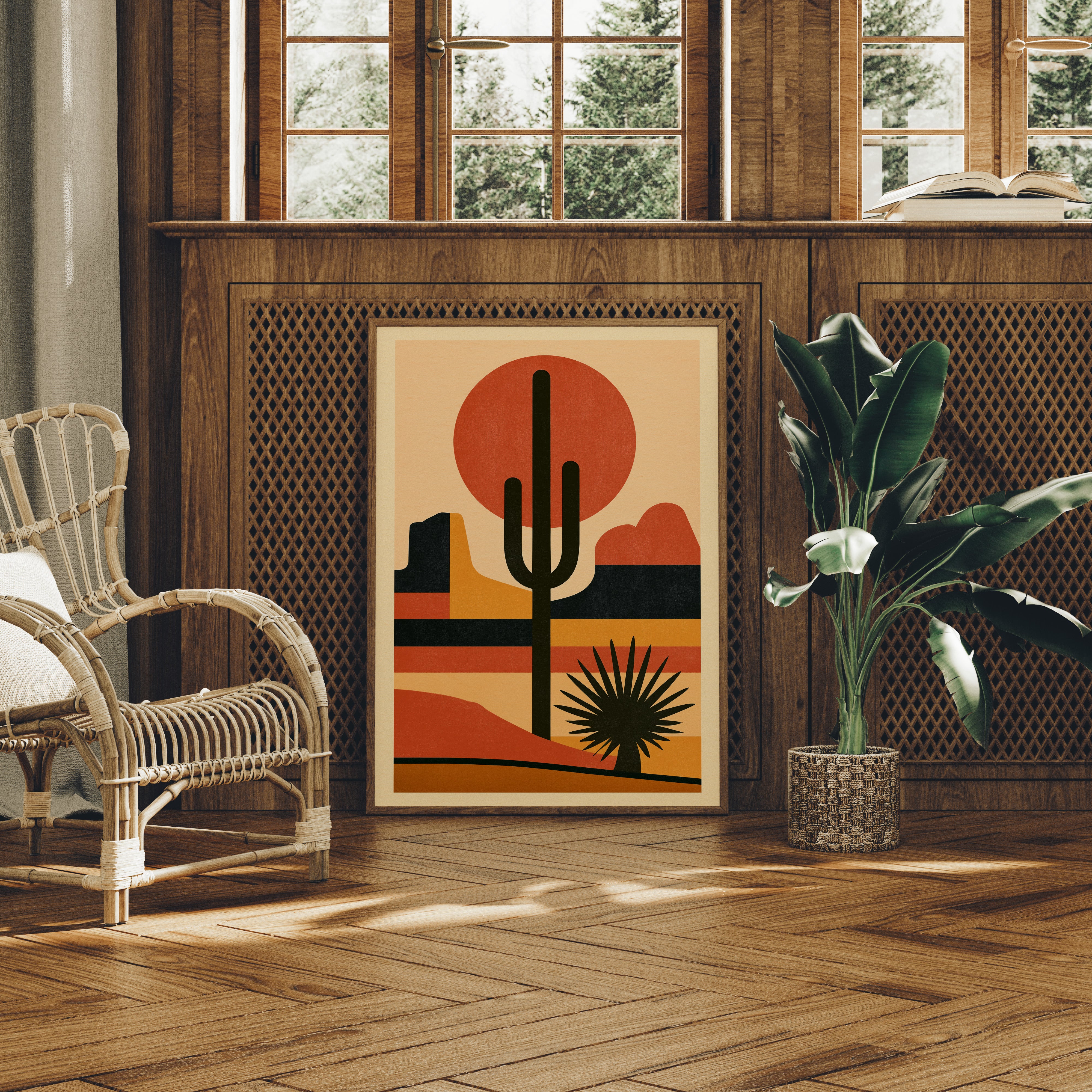Southwest Sunset Saguaro Silhouette