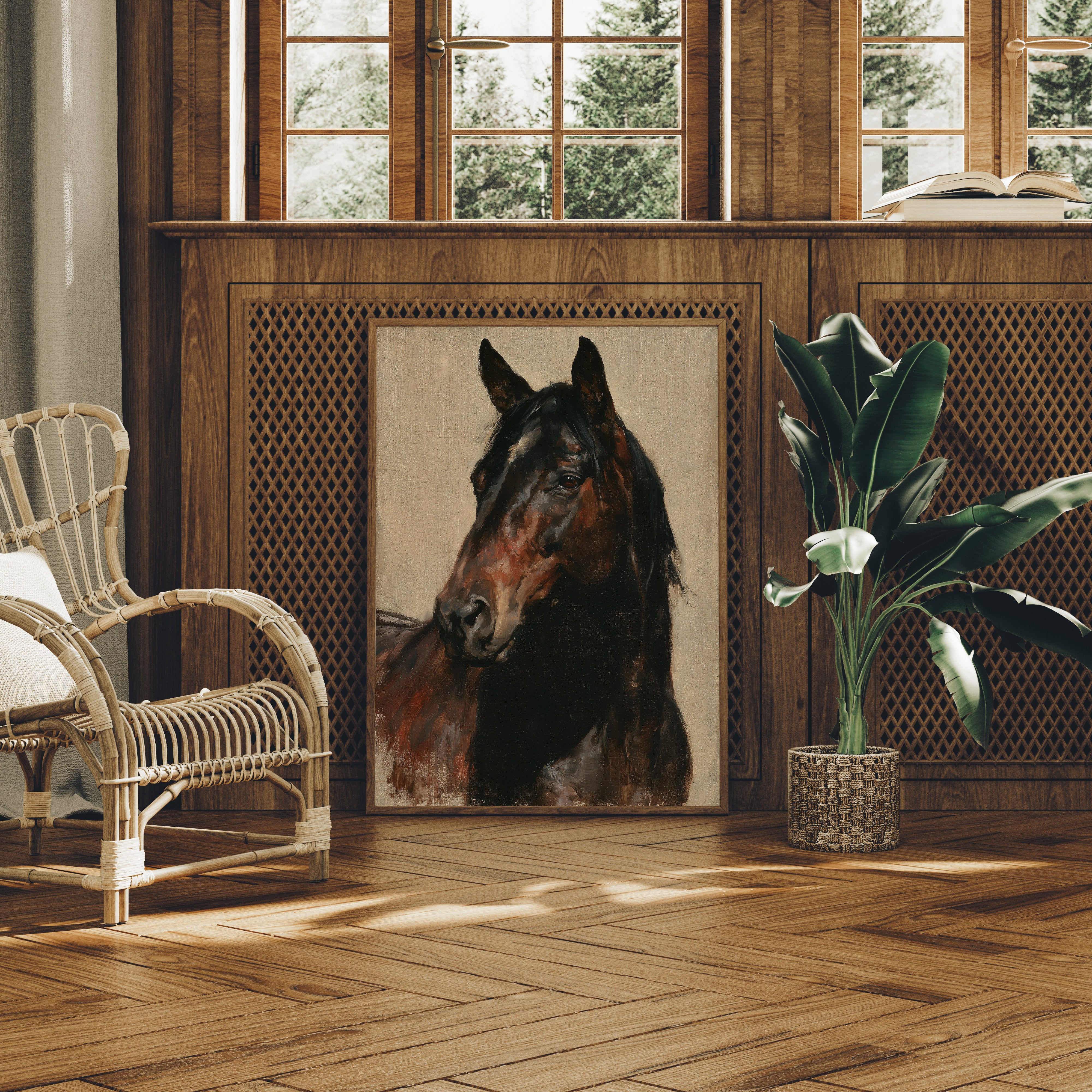 Bay Horse Classic Oil Portrait