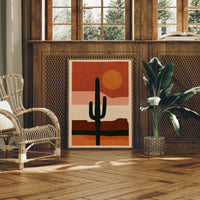 Minimalist Saguaro Sunset Silhouette