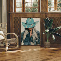 Turquoise Hat Cowgirl Portrait