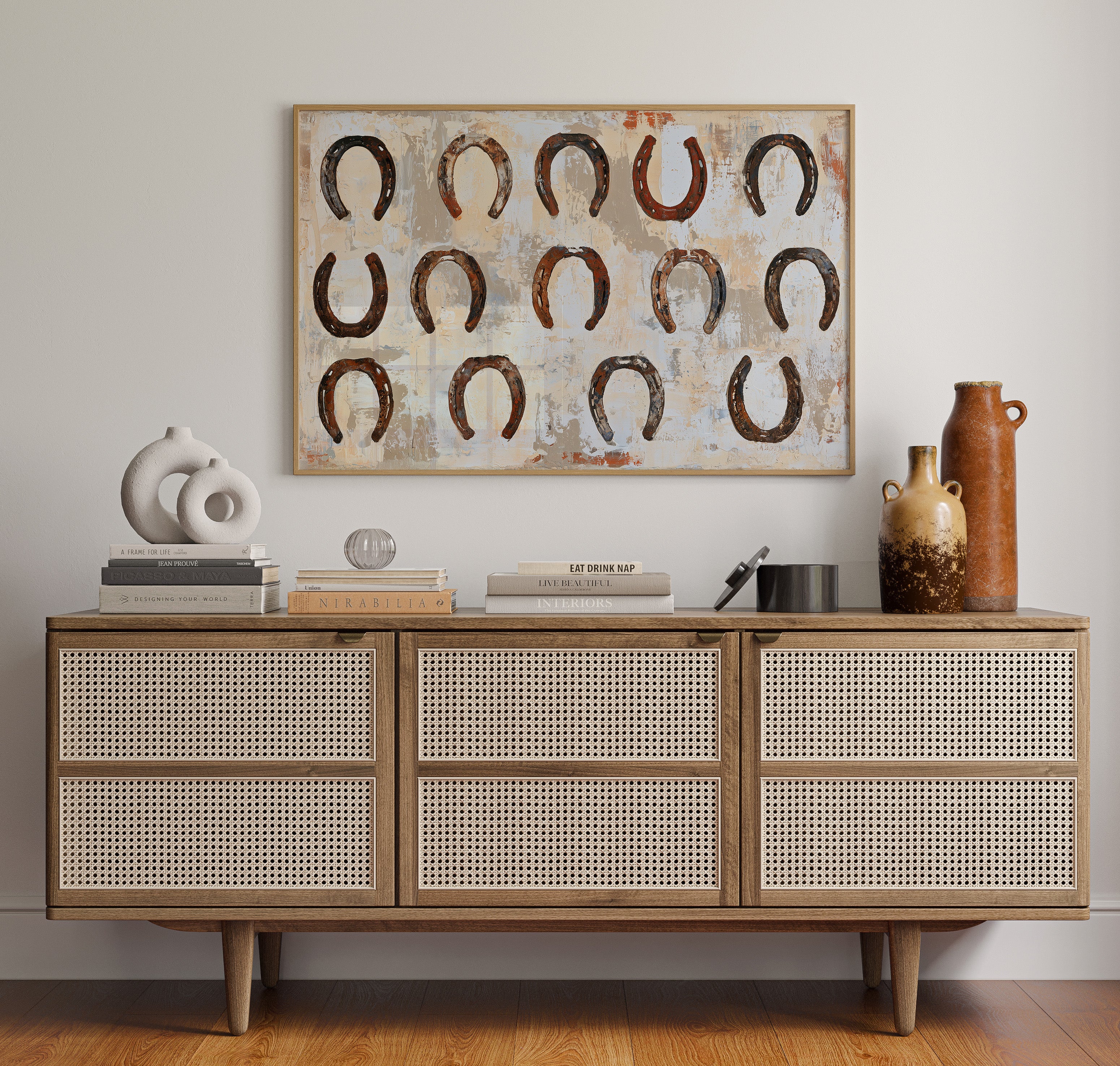 Fourteen Rusted Horseshoes