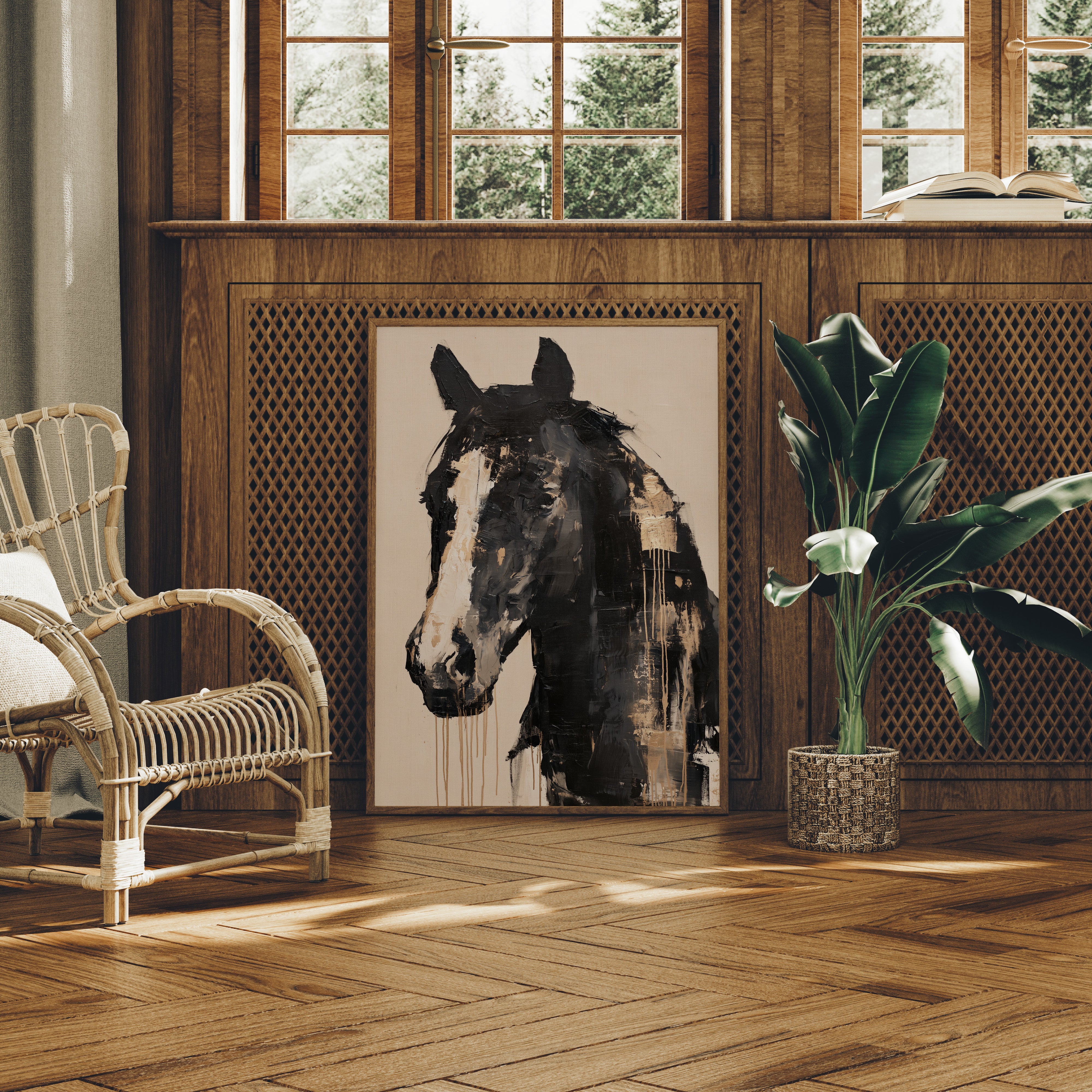 Ink Drip Horse Portrait