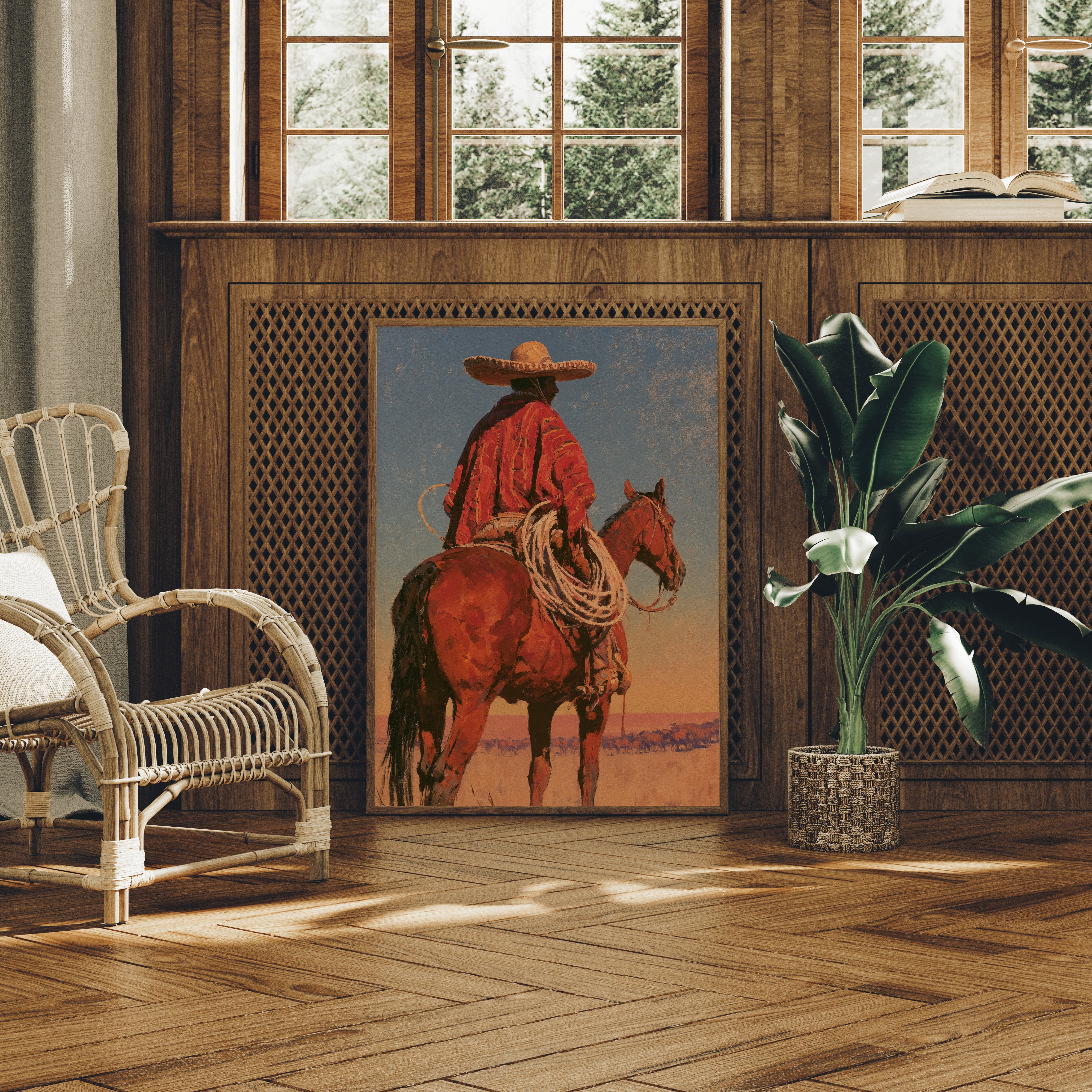 Vaquero on Chestnut Horse