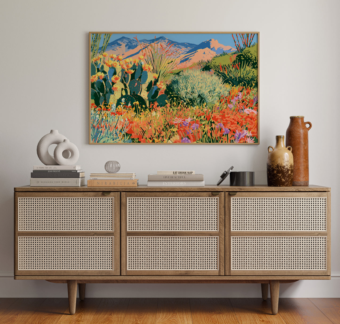 Desert Superbloom, Mountain Backdrop