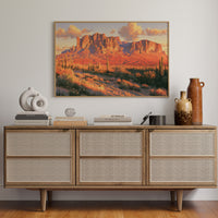 Superstition Mountains At Dusk