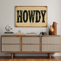Howdy, Rusted Tin Sign
