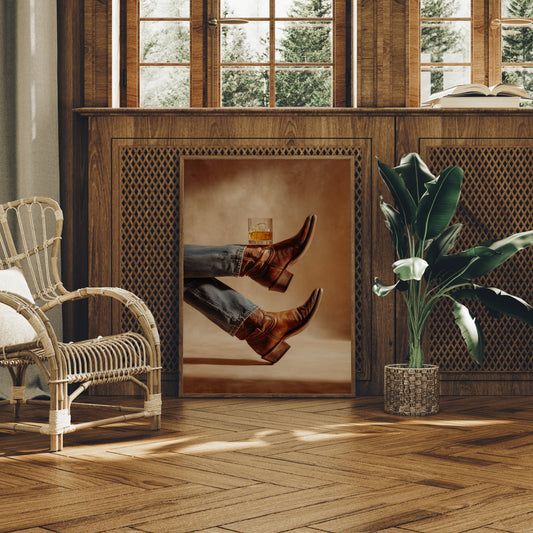 Whiskey Rest On Worn Leather