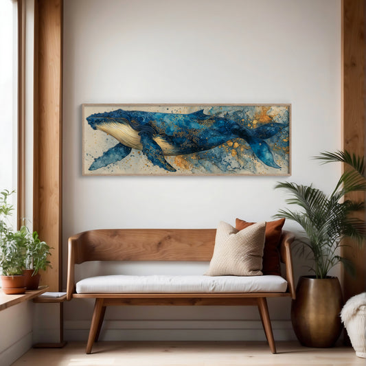 Midnight Whale In Golden Tides