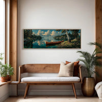 Canoe Resting On Still Waters