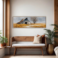 Weathered Barn Beneath Gray Skies