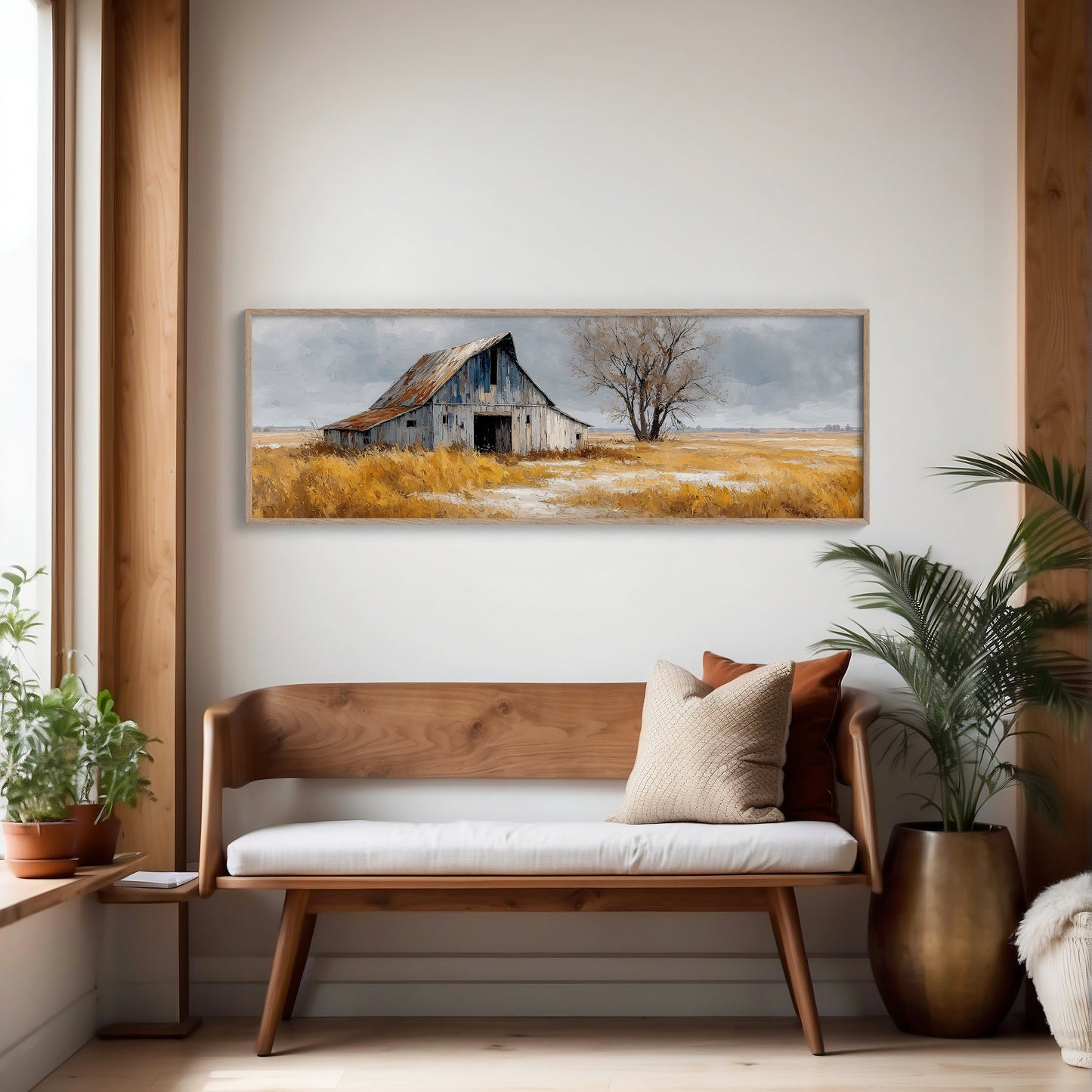 Weathered Barn Beneath Gray Skies