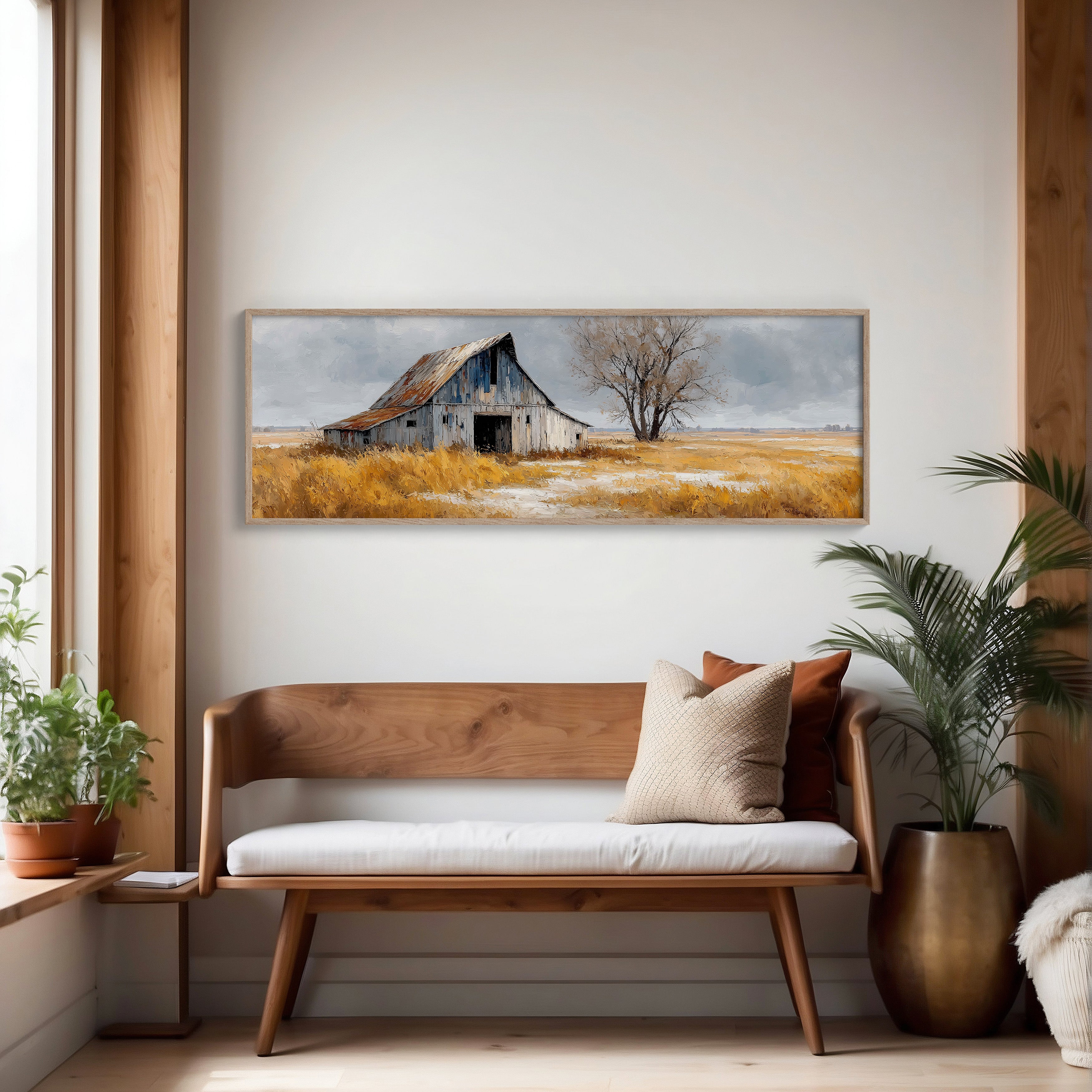 Weathered Barn Beneath Gray Skies