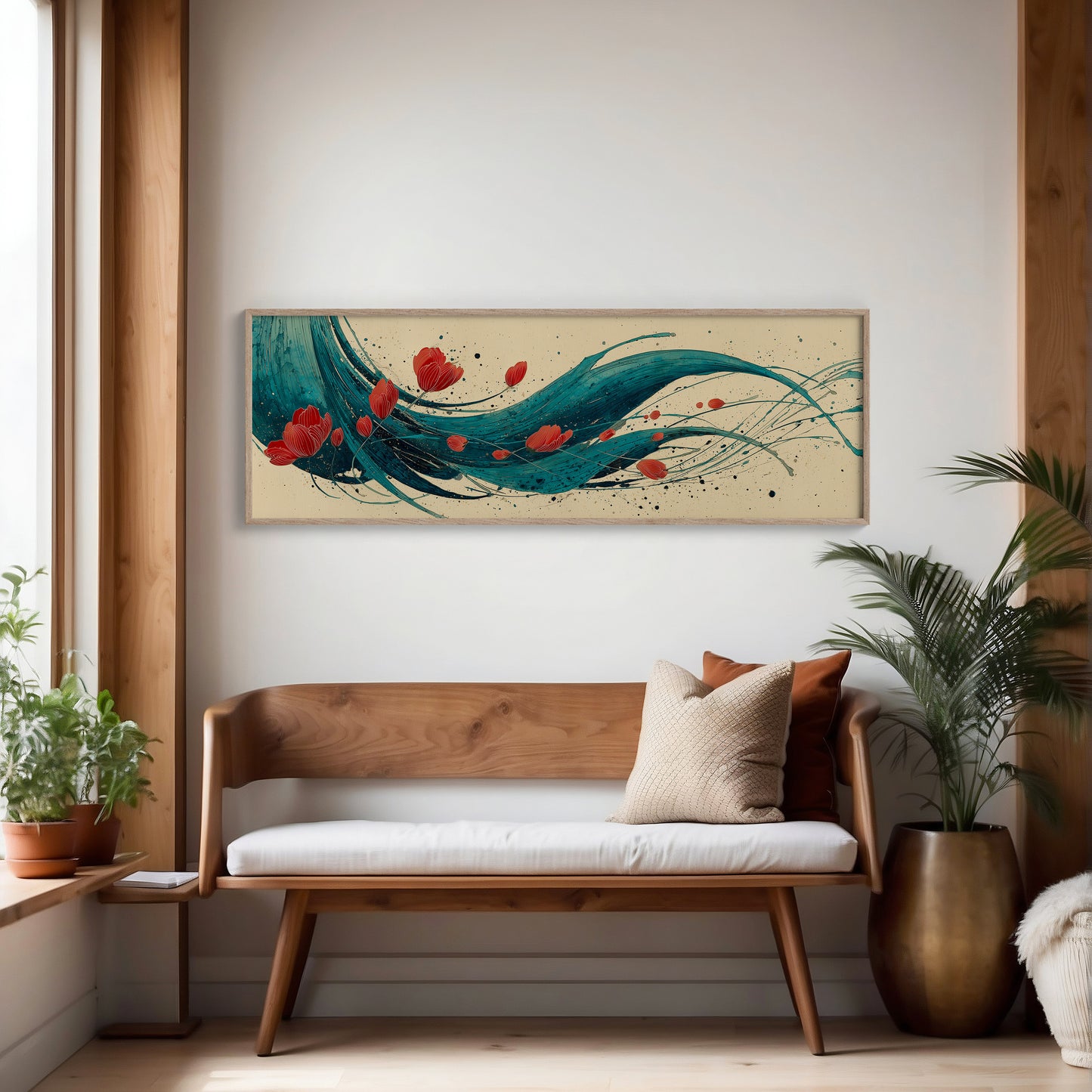 Petals Adrift on Teal Currents