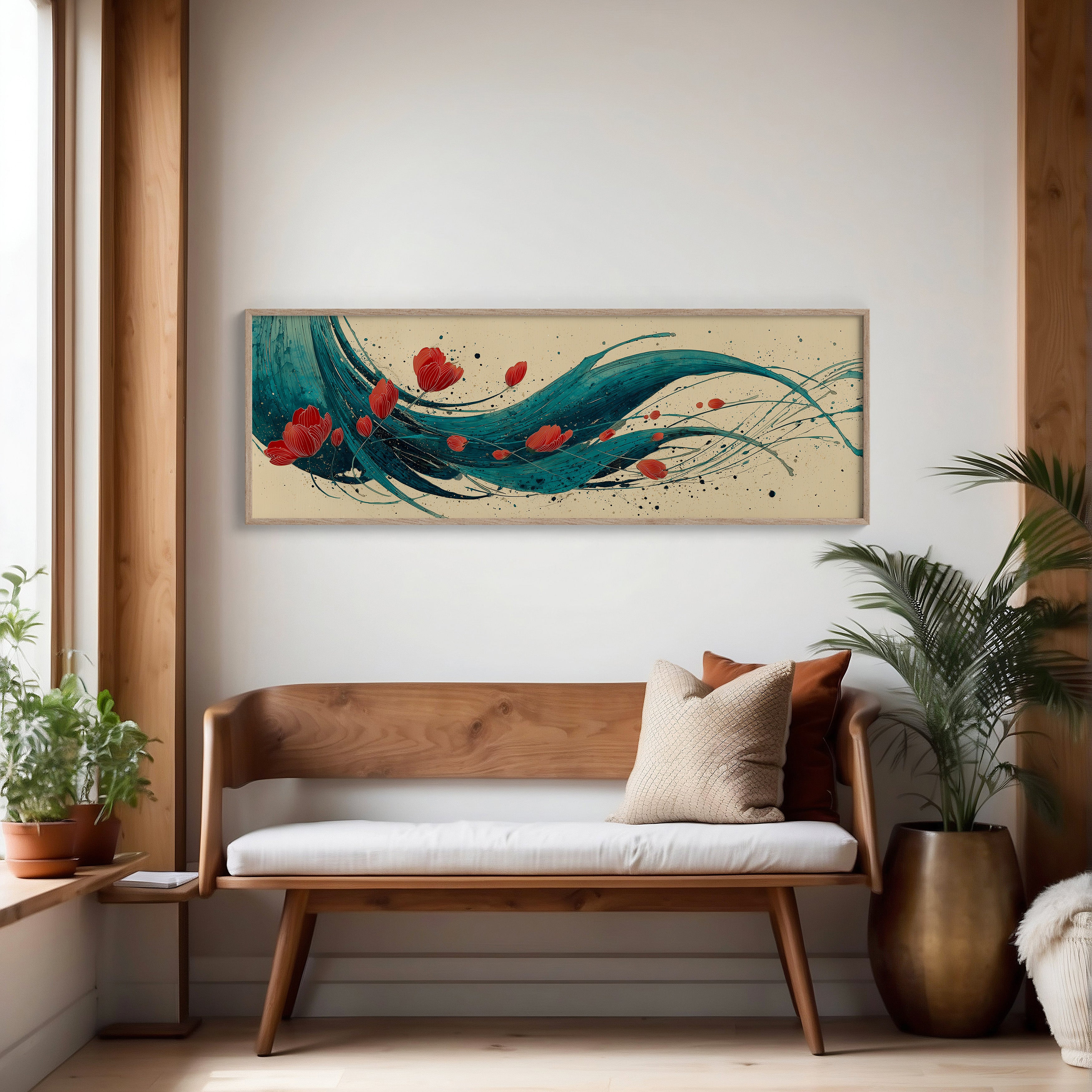 Petals Adrift on Teal Currents