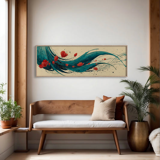 Petals Adrift on Teal Currents