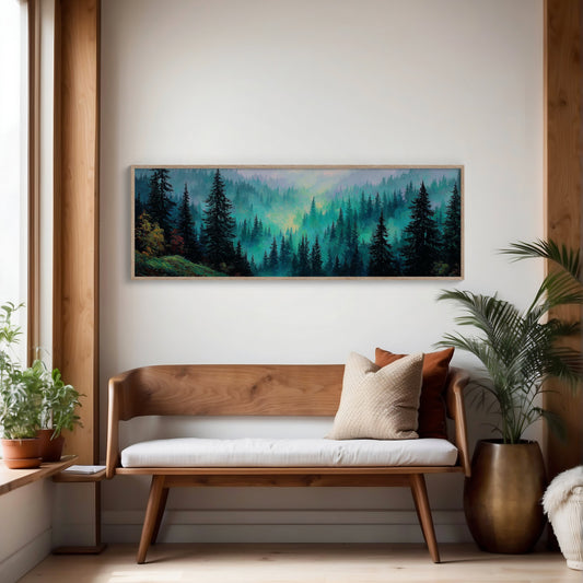 Misty Pines at Dawn