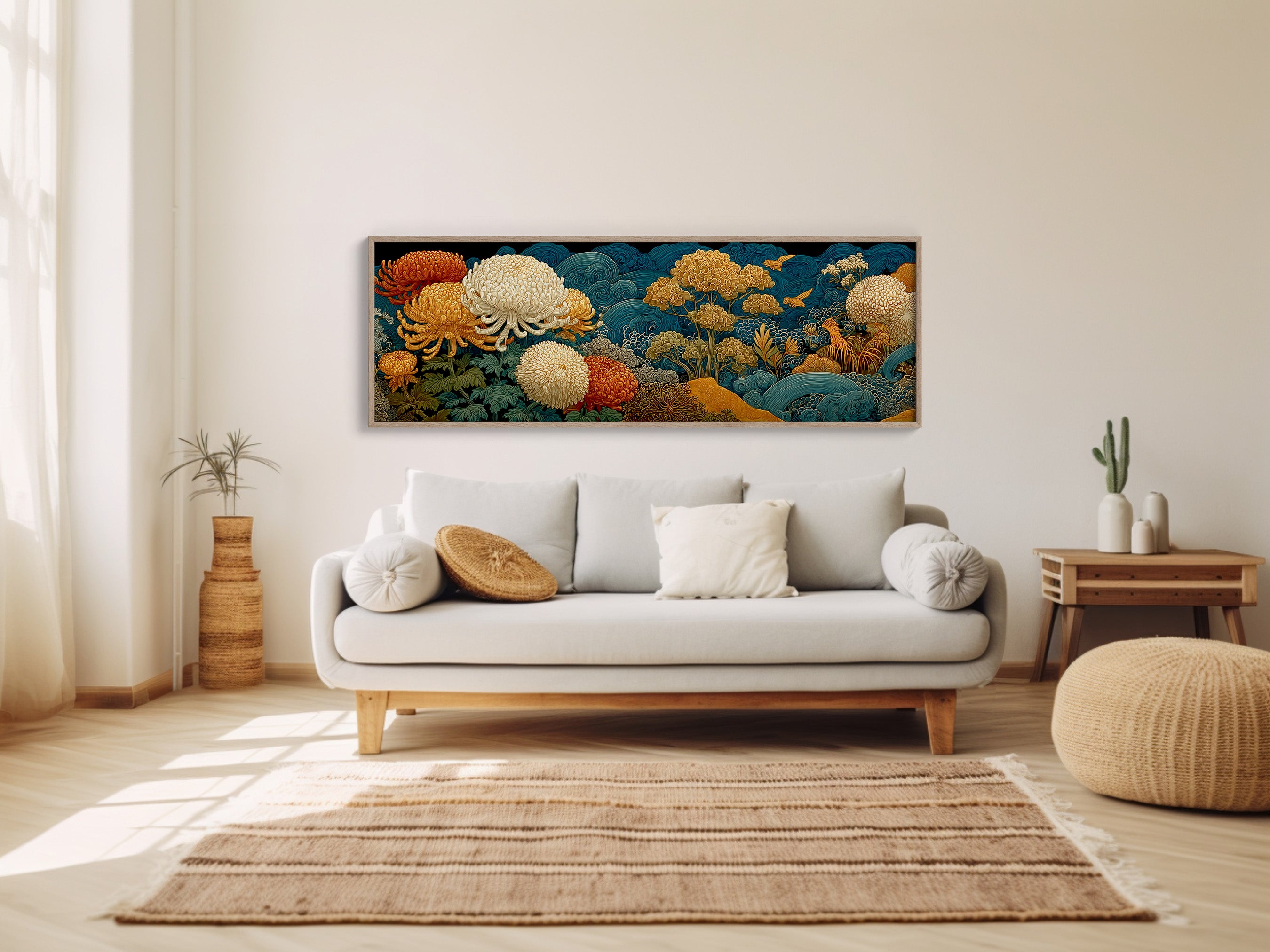 Golden Chrysanthemums In Indigo Tide