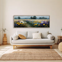 Wildflower Path Through Golden Fields