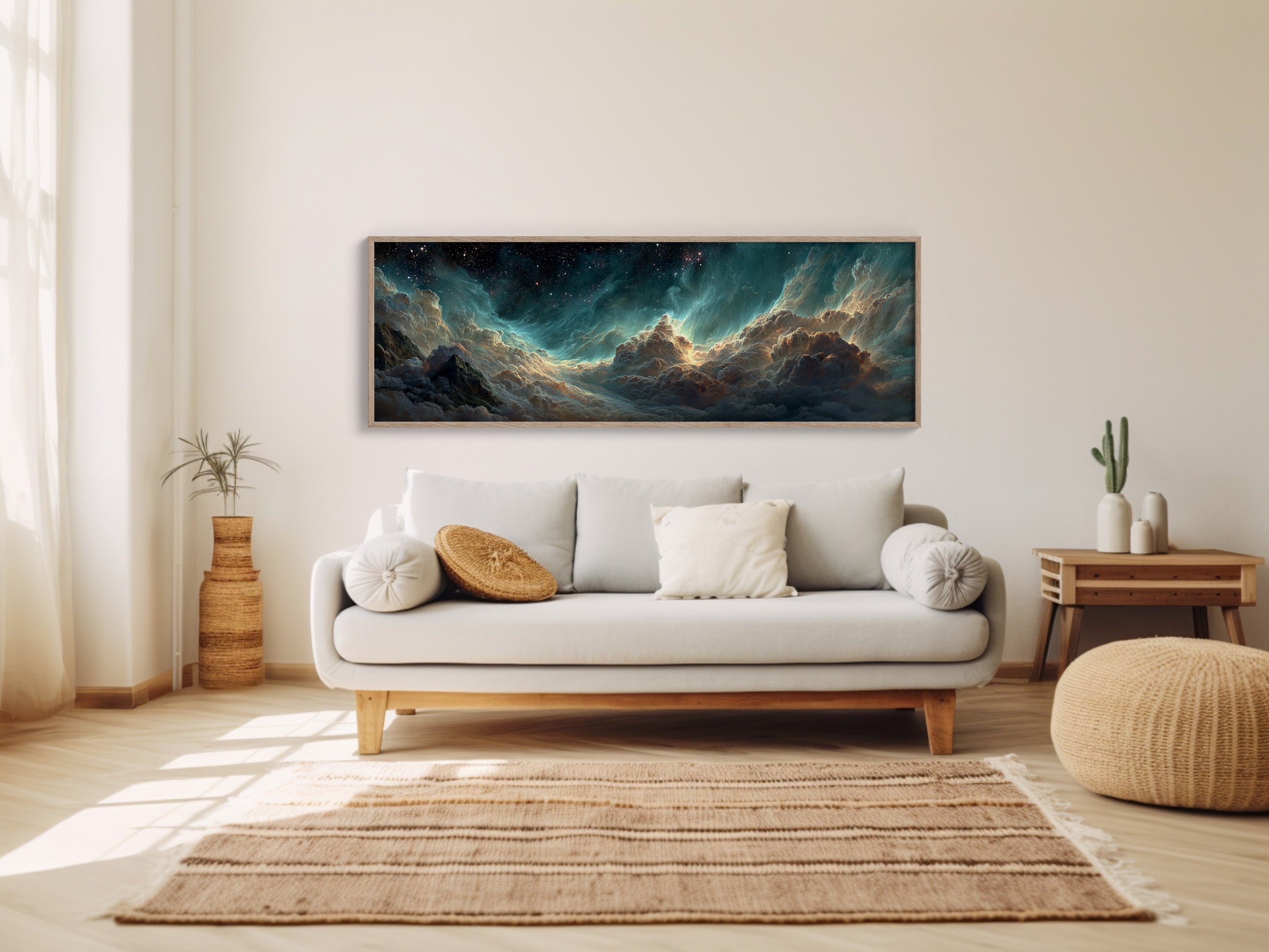 Celestial Clouds Beneath A Starlit Sky