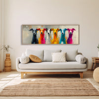 Colorful Greyhounds In Modern Pop Style