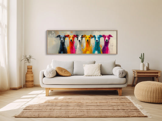 Colorful Greyhounds In Modern Pop Style