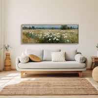 Wild Daisies Across Golden Meadow