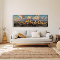 Golden Light Over Historic City Skyline