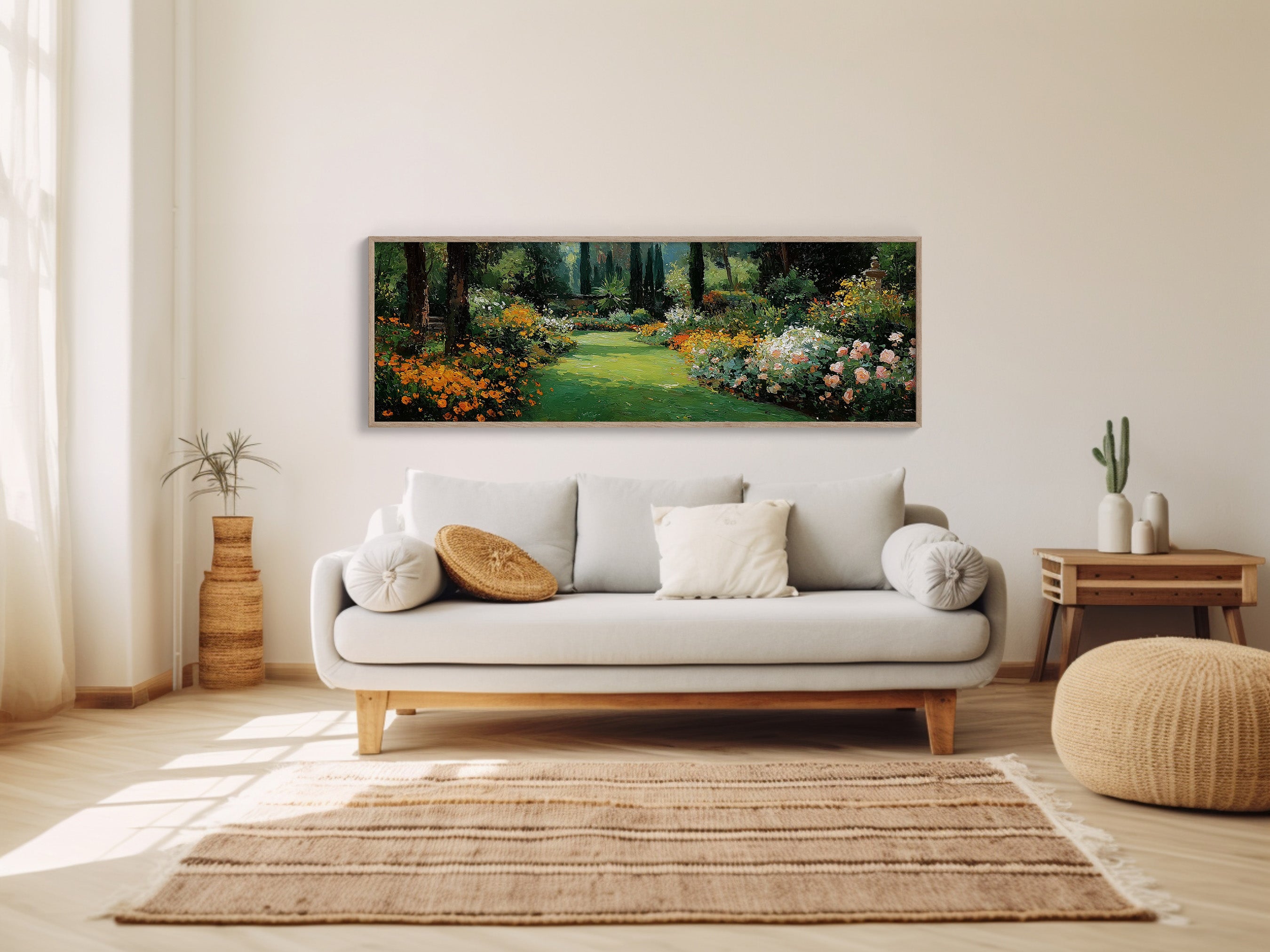 Sunlit Garden Path in Bloom