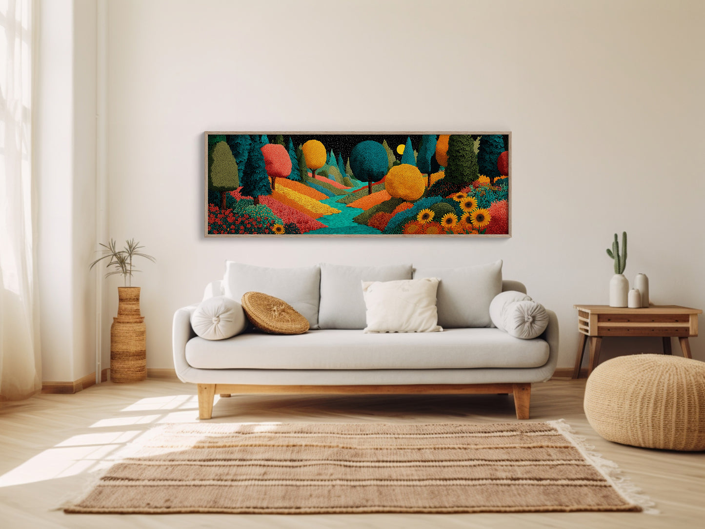 Colorful Dream Forest Under Starry Sky